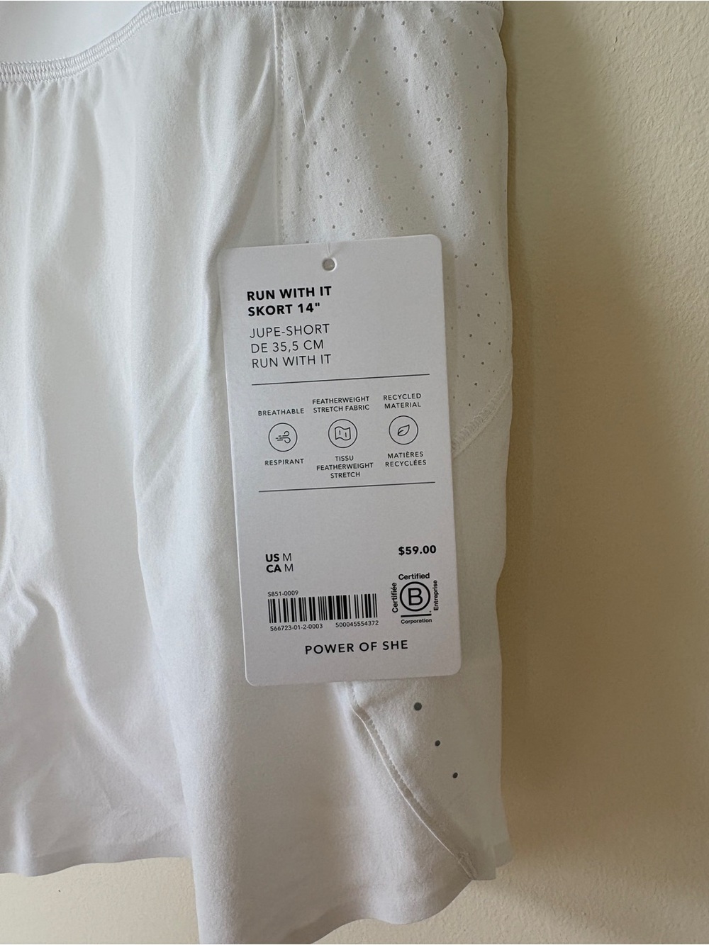 Athleta White Athletic Skort with Built-In Shorts - Picture 2 of 6